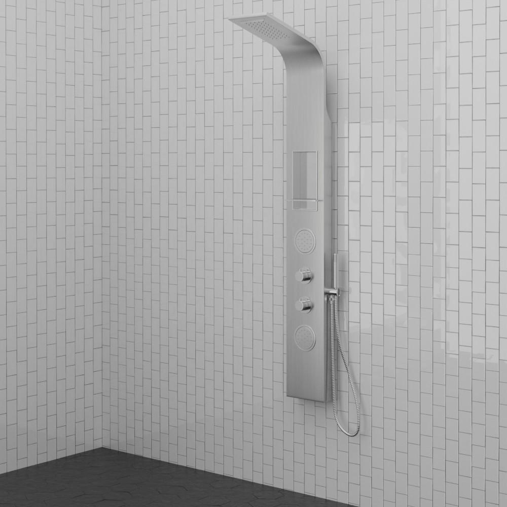 Weybun Thermostatic Stainless Steel Shower Panel with Hand Shower