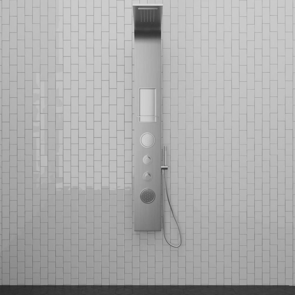 Weybun Thermostatic Stainless Steel Shower Panel with Hand Shower