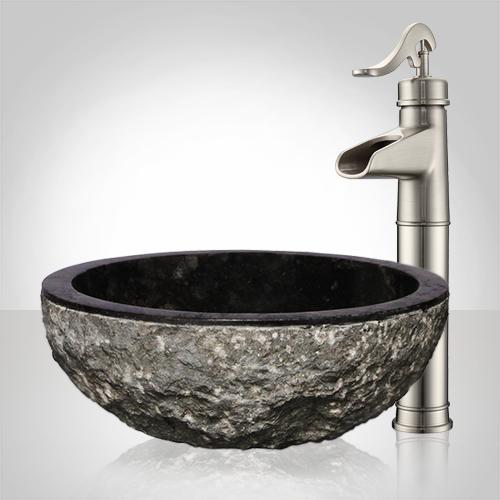 Wybark Marble Vessel Sink - Black