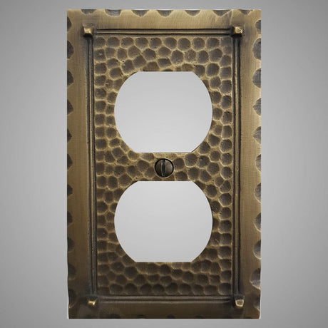 1 Gang Duplex Outlet Wall Switch Plate - Hammered Design