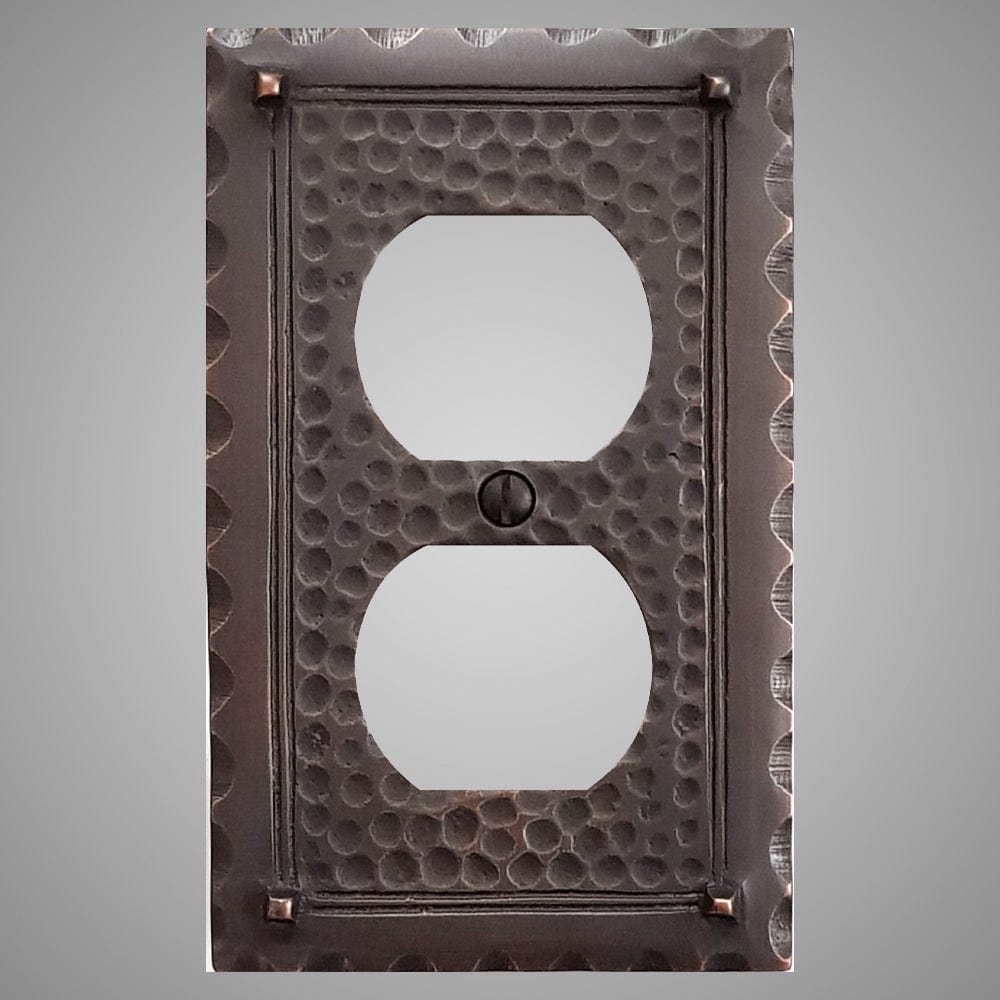 1 Gang Duplex Outlet Wall Switch Plate - Hammered Design