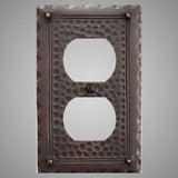 1 Gang Duplex Outlet Wall Switch Plate - Hammered Design