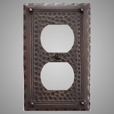 1 Gang Duplex Outlet Wall Switch Plate - Hammered Design