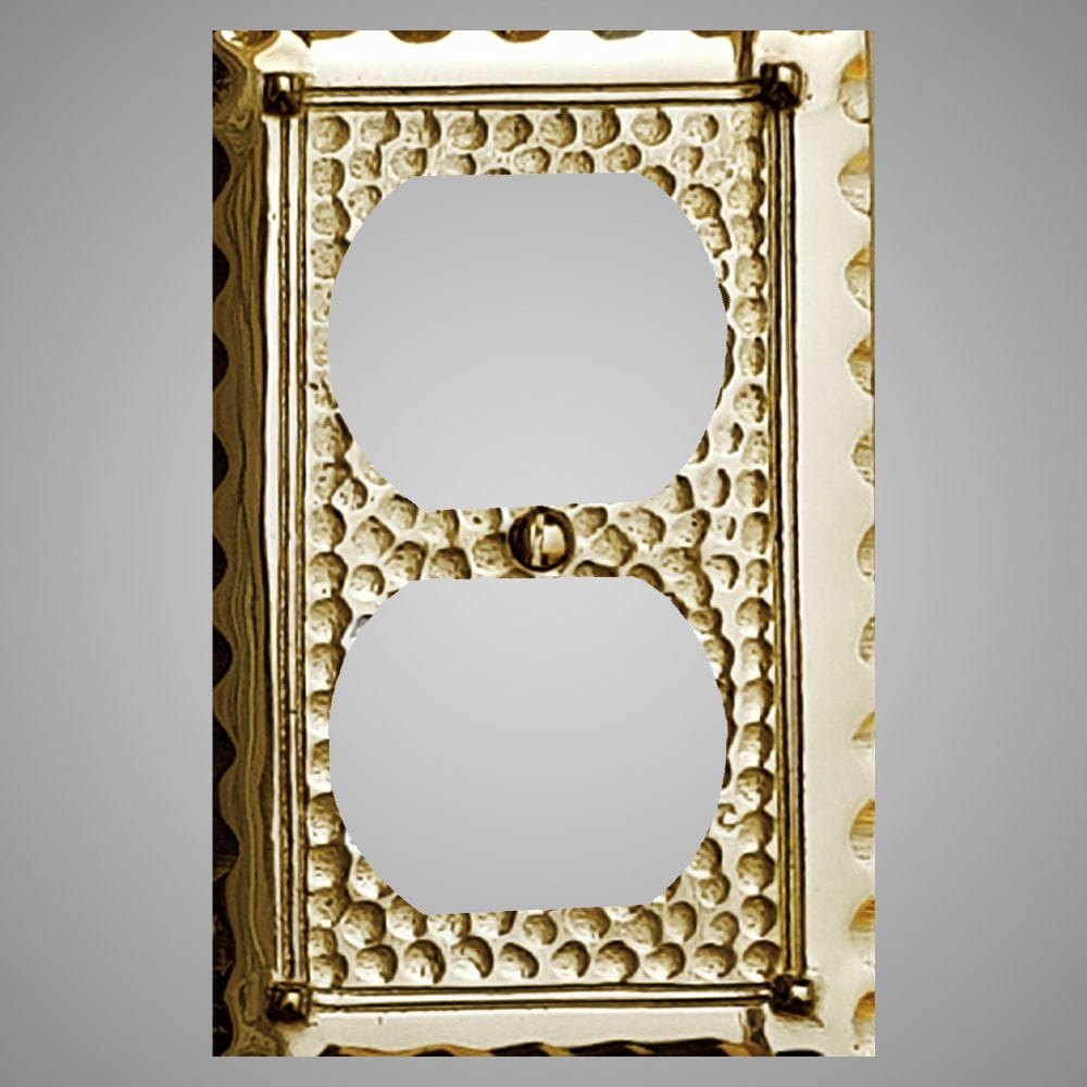 1 Gang Duplex Outlet Wall Switch Plate - Hammered Design