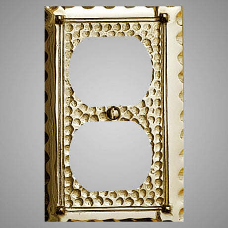 1 Gang Duplex Outlet Wall Switch Plate - Hammered Design