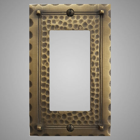 1 Gang Rocker Light Switch Plate - Hammered Design