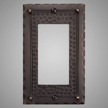 1 Gang Rocker Light Switch Plate - Hammered Design