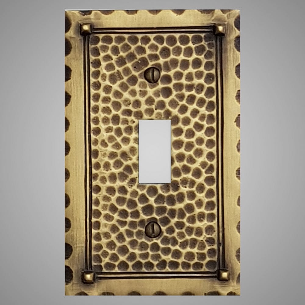 1 Gang Toggle Light Switch Plate - Hammered Design