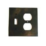 1 Toggle, 1 Duplex Wall Switch Plate - Hammered Design