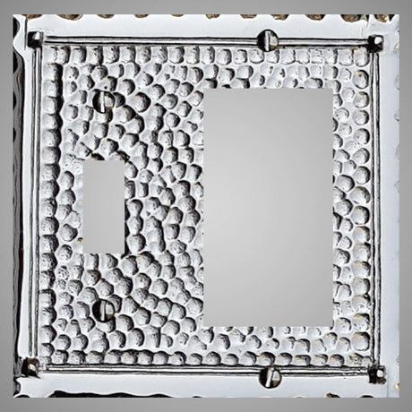 1 Toggle, 1 Rocker Wall Switch Plate - Hammered Design