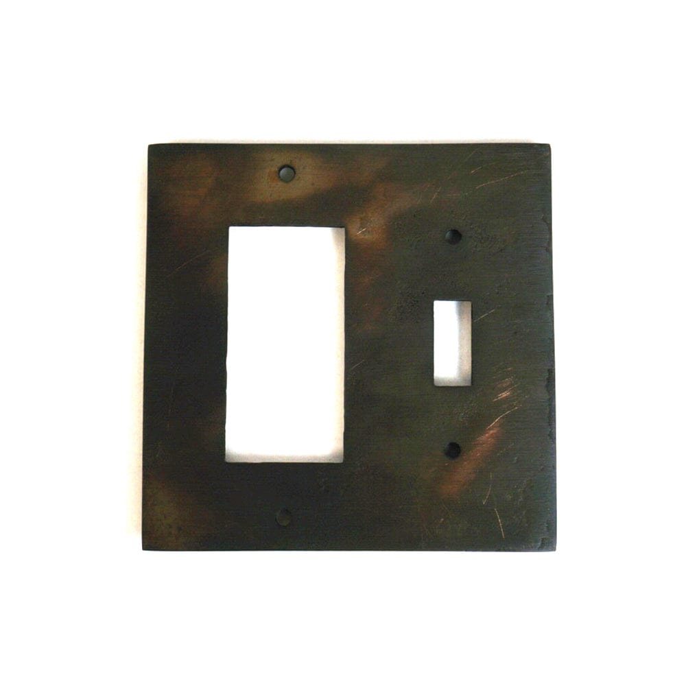 1 Toggle, 1 Rocker Wall Switch Plate - Hammered Design