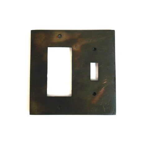 1 Toggle, 1 Rocker Wall Switch Plate - Hammered Design