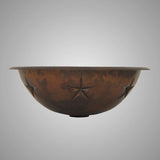 15" Arriba Hammered Copper Star Drop-In Bath Sink