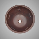 15" Arriba Hammered Copper Star Drop-In Bath Sink