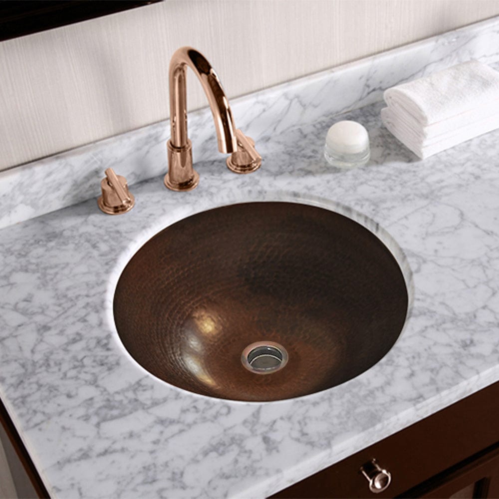 15" Loma Hammered Copper Drop-In Bath Sink