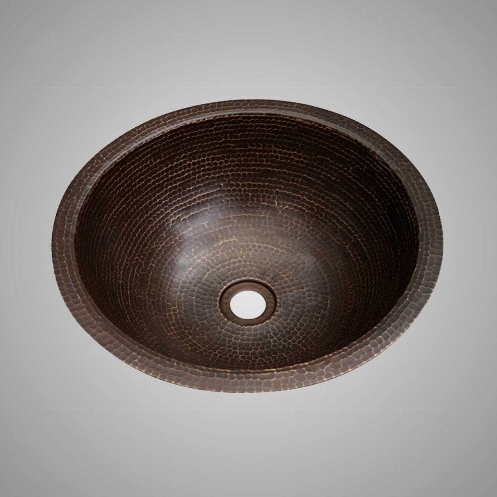 15" Loma Hammered Copper Drop-In Bath Sink