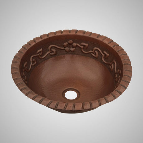 15" Mirandillas Hammered Copper Drop-In Bath Sink