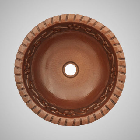 15" Mirandillas Hammered Copper Drop-In Bath Sink