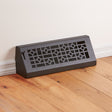 15" Solid Steel Modern Baseboard Register - Matte Black