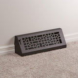15" Solid Steel Modern Baseboard Register - Matte Black