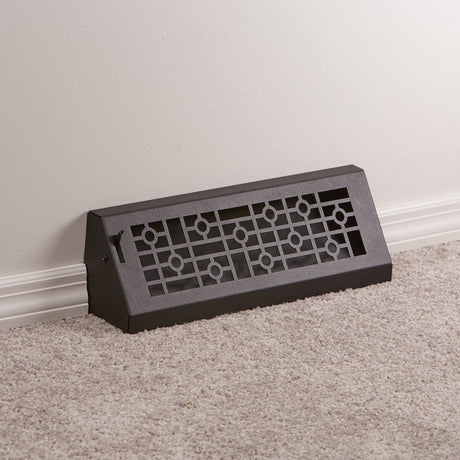 15" Solid Steel Modern Baseboard Register - Matte Black