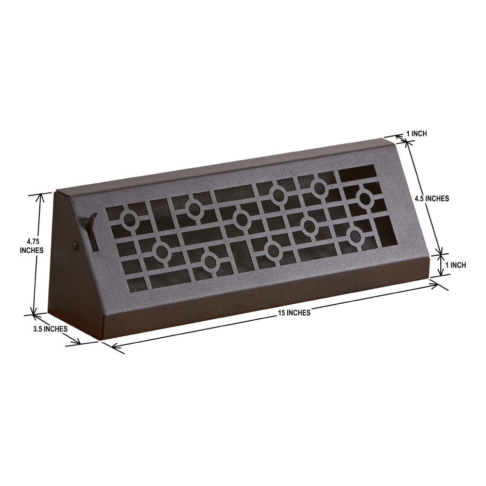 15" Solid Steel Modern Baseboard Register - Matte Black
