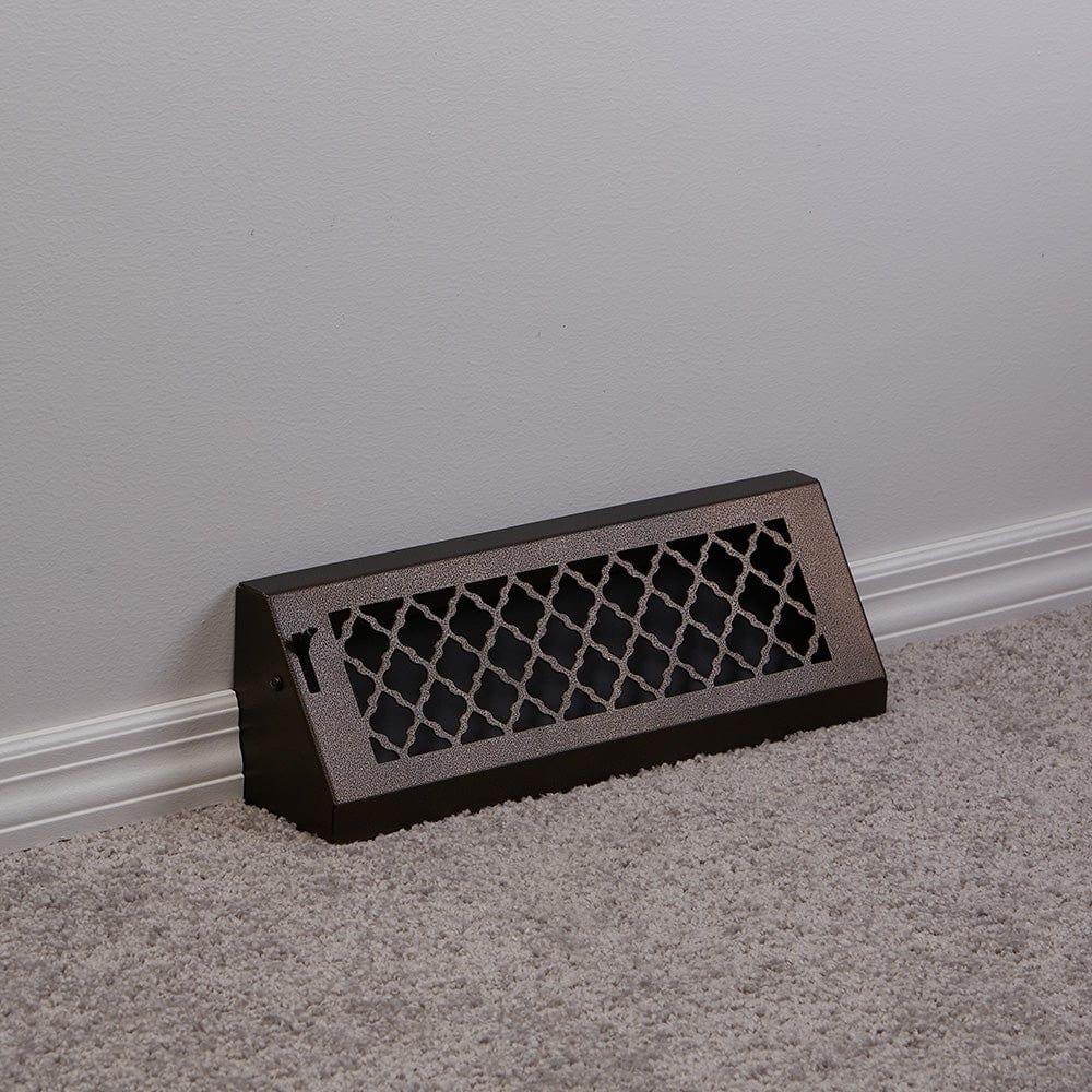 15" Solid Steel Tuscan Baseboard Register