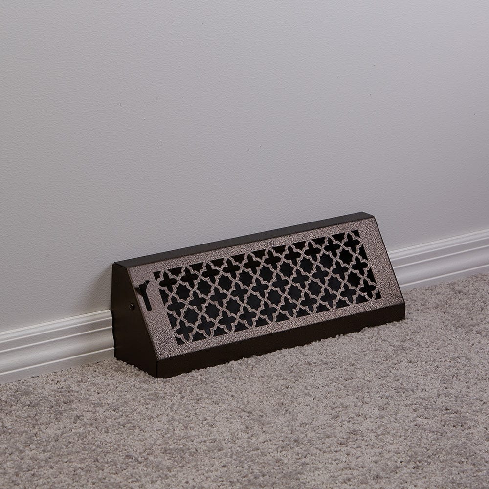 15" Solid Steel Victorian Baseboard Register