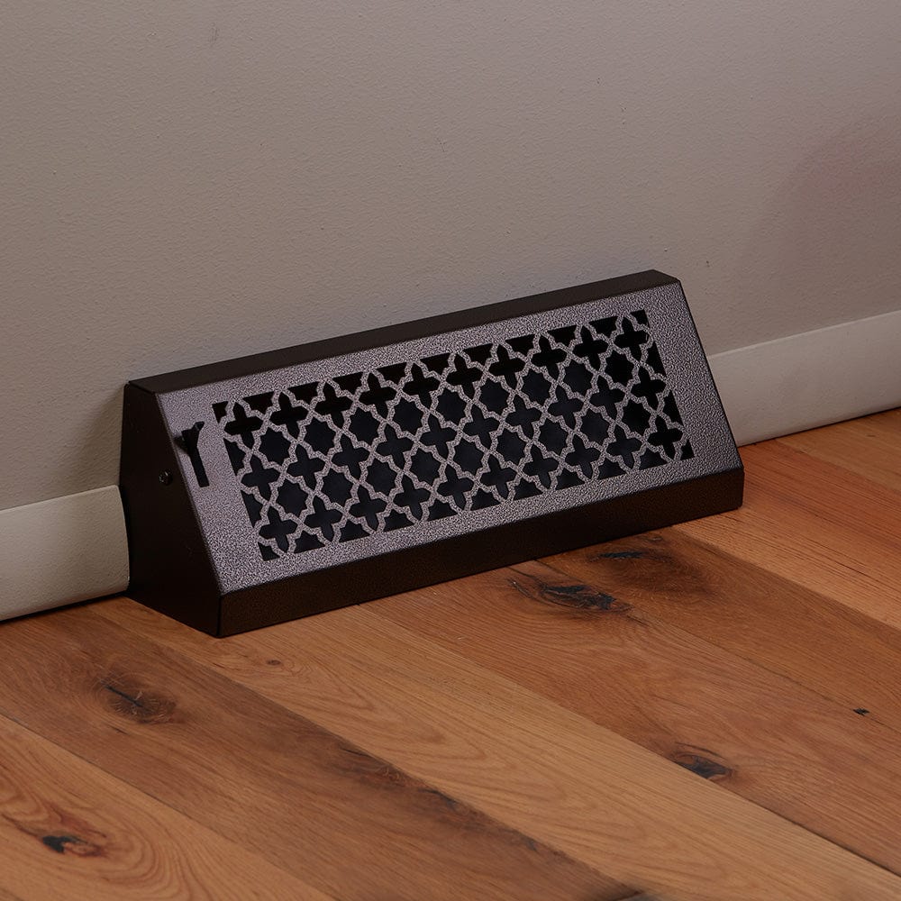 15" Solid Steel Victorian Baseboard Register