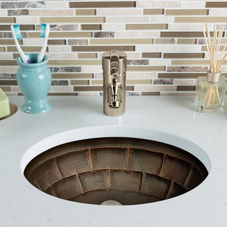 15" Tortuga Hammered Copper Drop-In Bath Sink