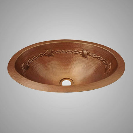 15" Zarco Hammered Copper Drop-In Bath Sink