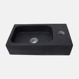 16" Eupora Wall-Mount Teak Vanity with Towel Bar and Stone Sink - Natural Teak