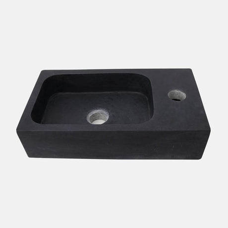 16" Eupora Wall-Mount Teak Vanity with Towel Bar and Stone Sink - Natural Teak