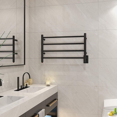16" Tall 4 Square Bar Hardwired/Plug-in Wall-Mount Towel Warmer