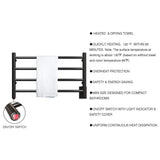 16" Tall 4 Square Bar Hardwired/Plug-in Wall-Mount Towel Warmer