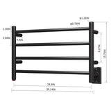 16" Tall 4 Square Bar Hardwired/Plug-in Wall-Mount Towel Warmer
