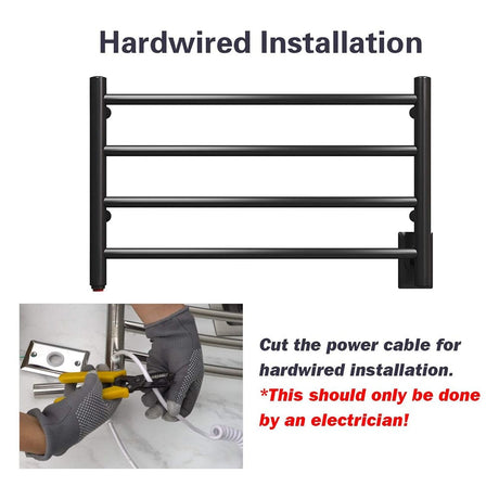 16" Tall 4 Square Bar Hardwired/Plug-in Wall-Mount Towel Warmer