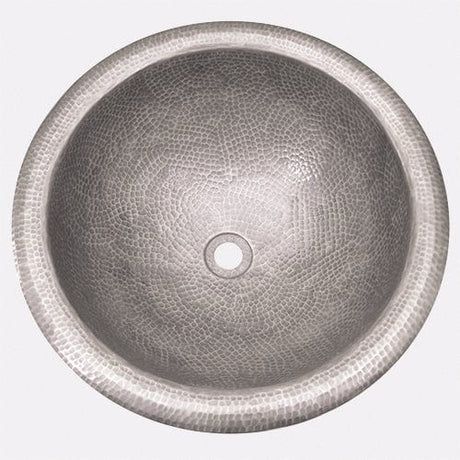 17" Lucien Pewter-Plated Hammered Copper Drop-In Sink