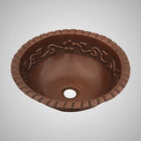 17" Mirandillas Hammered Copper Drop-In Bath Sink