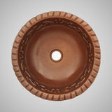 17" Mirandillas Hammered Copper Drop-In Bath Sink