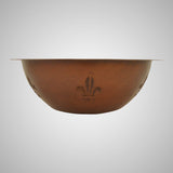17" Robito Hammered Copper Fleur-de-lis Drop-In Bath Sink