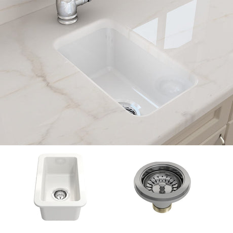 18" Fanhaver Fireclay Single-Bowl Undermount Kitchen Sink