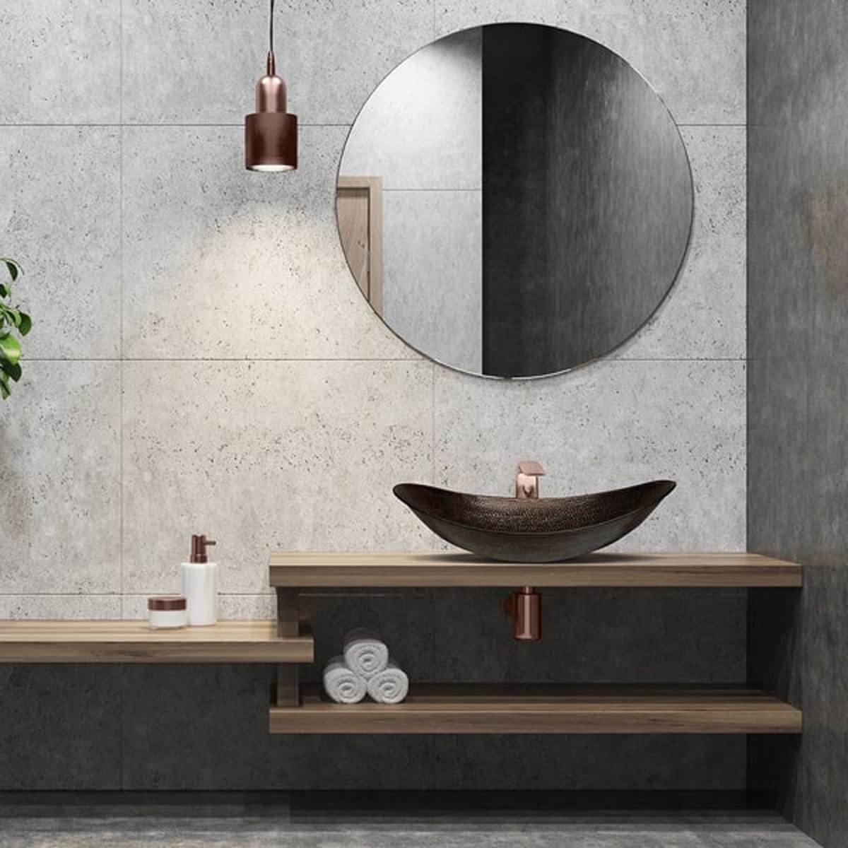 18" Guanajuato Hammered Copper Vessel Sink