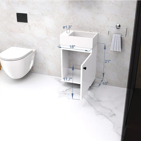 18" Osbourne Wall-Mount Vanity Cabinet with Mirror and Sink