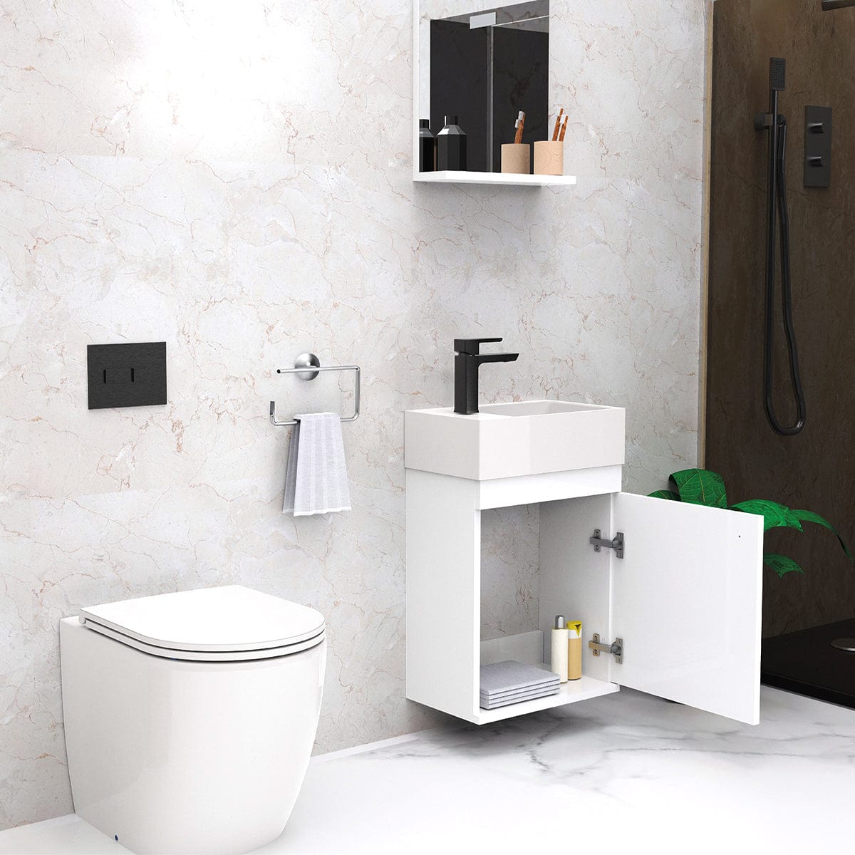 18" Osbourne Wall-Mount Vanity Cabinet with Mirror and Sink