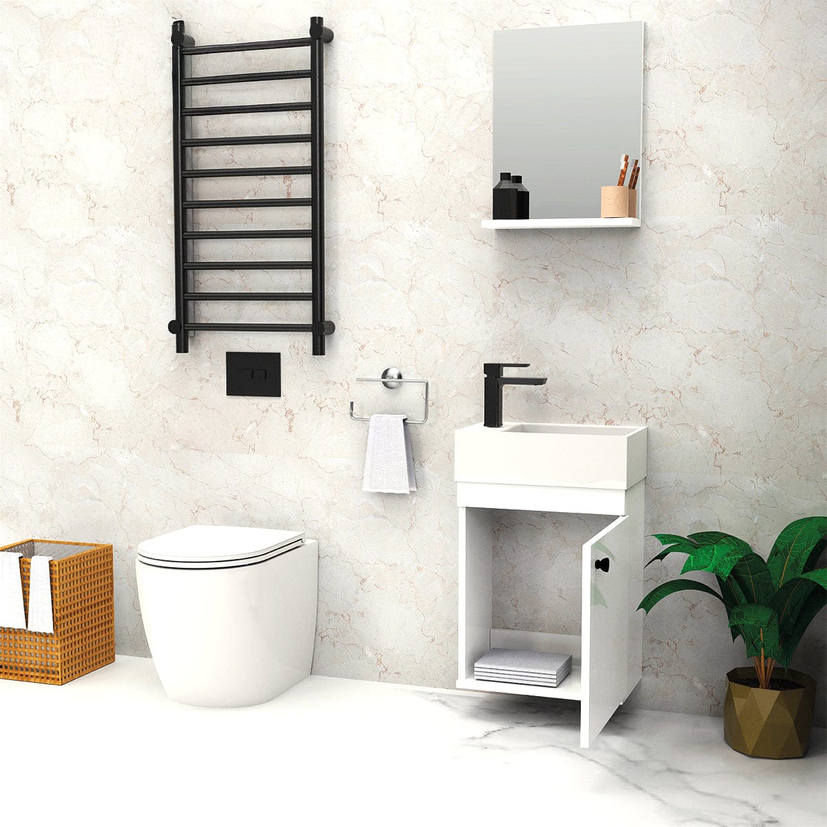 18" Osbourne Wall-Mount Vanity Cabinet with Mirror and Sink