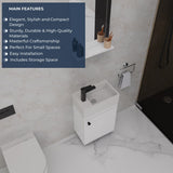 18" Osbourne Wall-Mount Vanity Cabinet with Mirror and Sink