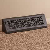 18" Solid Steel Modern Baseboard Register - Matte Black