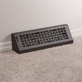 18" Solid Steel Modern Baseboard Register - Matte Black