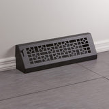 18" Solid Steel Modern Baseboard Register - Matte Black